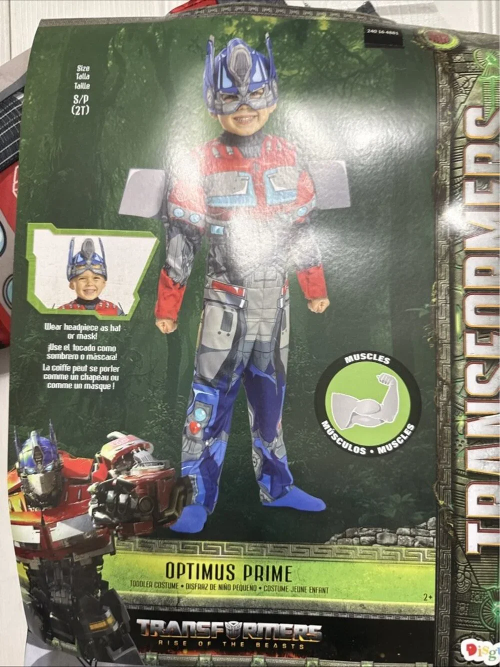 Transformers Optimus Prime Boys Costume 2T – Muscle Jumpsuit & Mask New